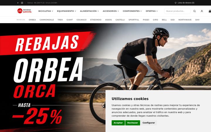 Screenshot di bicicletassanchis.es