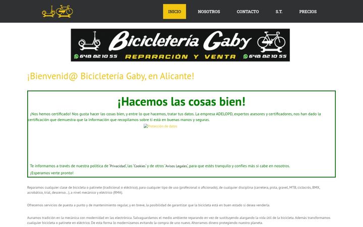 Screenshot of bicicleteriaalacant.es
