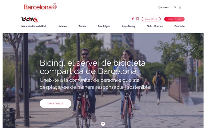 Screenshot of bicing.barcelona
