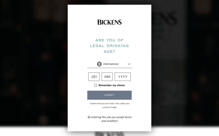 Screenshot of bickensgin.com