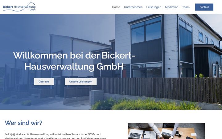Skjámynd af bickert-hausverwaltung.de