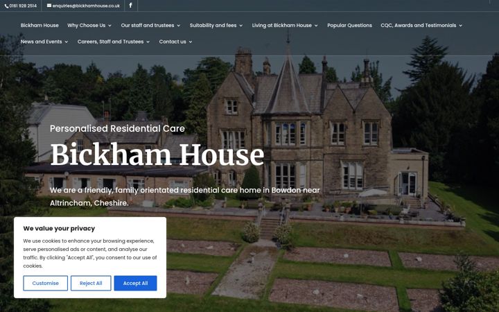 Captura de pantalla de bickhamhouse.co.uk