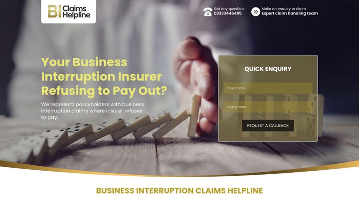 Screenshot of biclaimshelpline.co.uk
