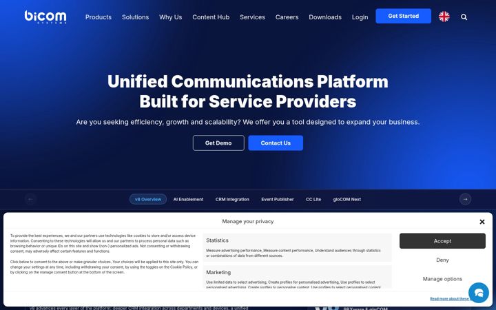 Screenshot of bicomsystems.com