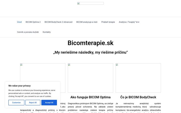 Screenshot of bicomterapie.sk