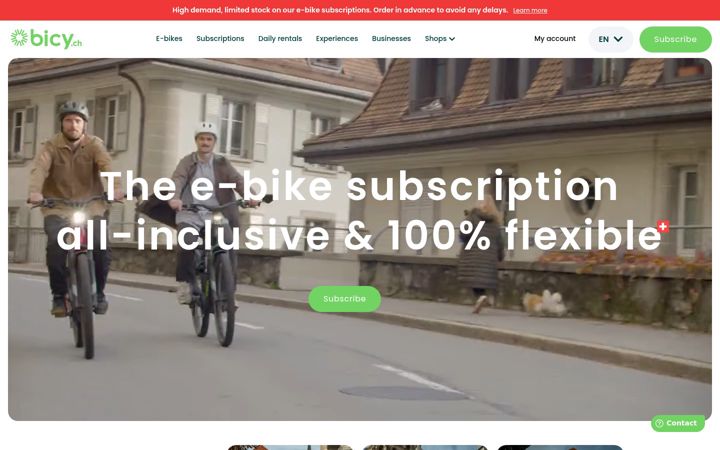 Screenshot of bicy.ch
