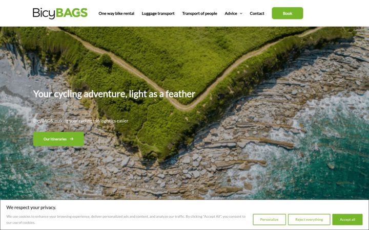 Screenshot of bicybags.com