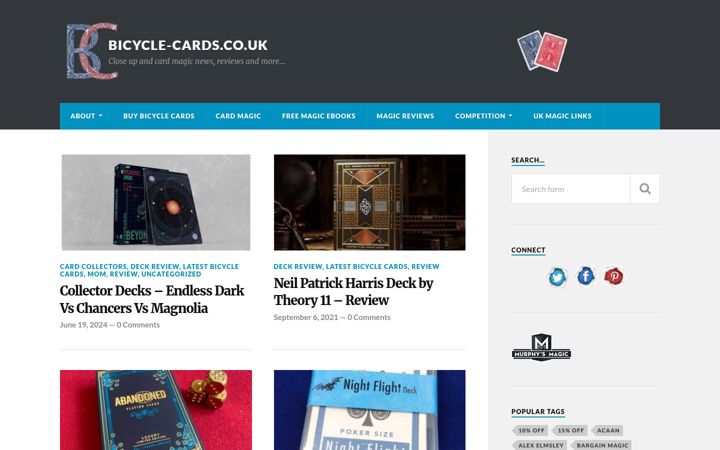 Screenshot of bicycle-cards.co.uk