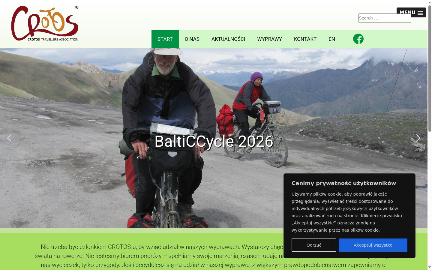 Screenshot of the consent banner shown before any interaction
