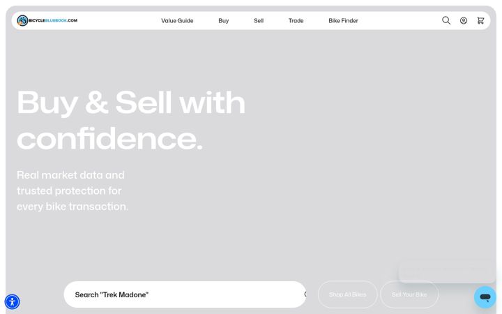 Screenshot of bicyclebluebook.com