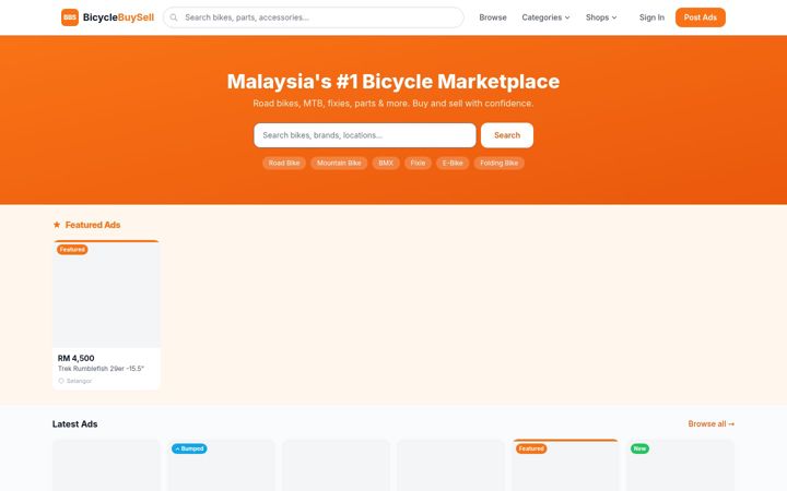 Skjámynd af bicyclebuysell.com