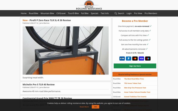 Screenshot of bicyclerollingresistance.com