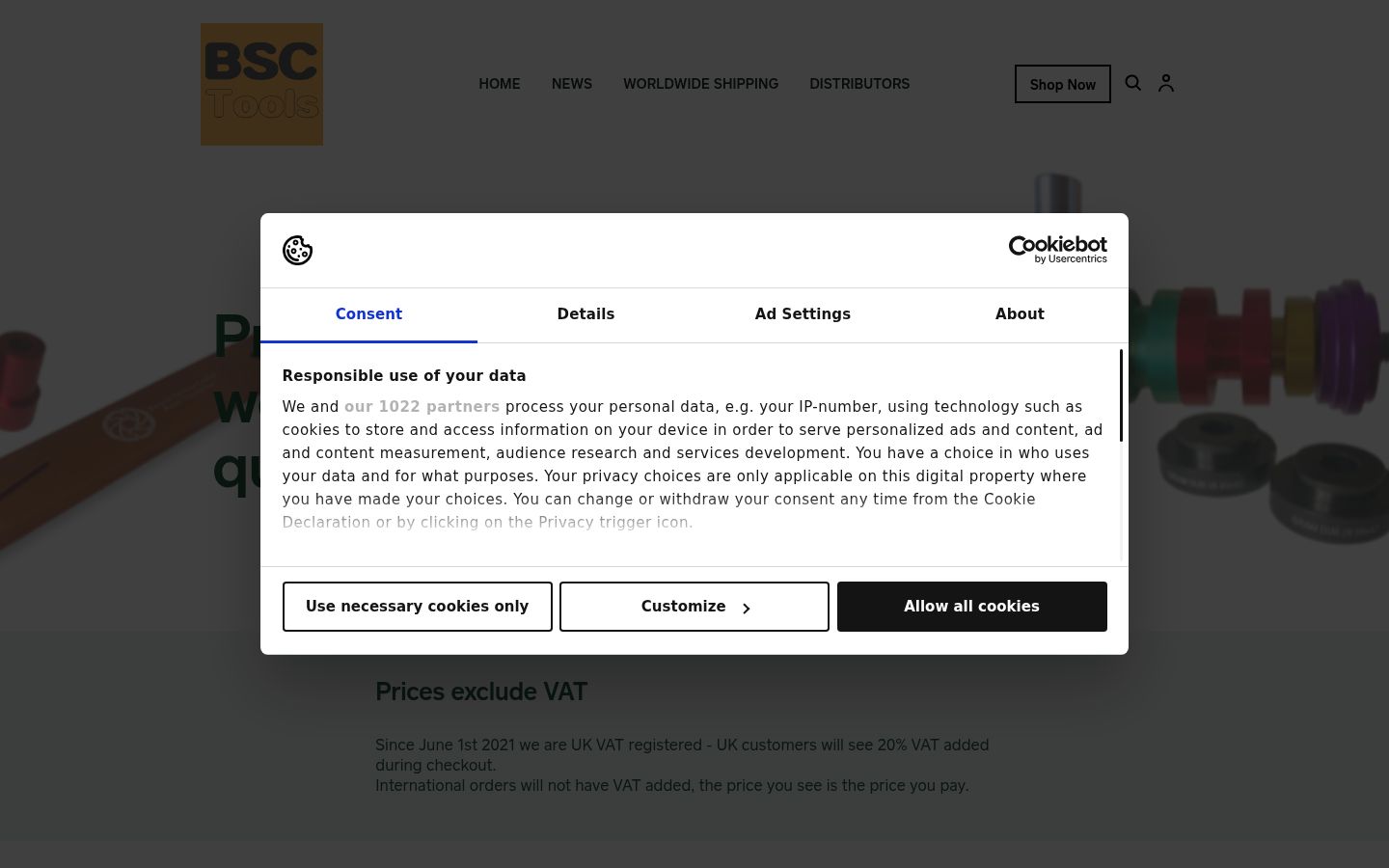 Capture d'écran de la bannière de consentement affichée avant toute interaction