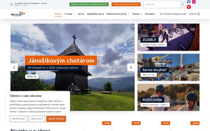 Screenshot ta' bicyklom.sk