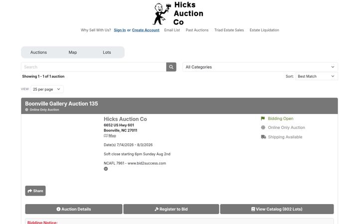 Screenshot of bid2success.com