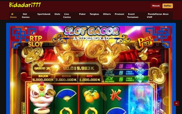 Screenshot of bidadari777.net