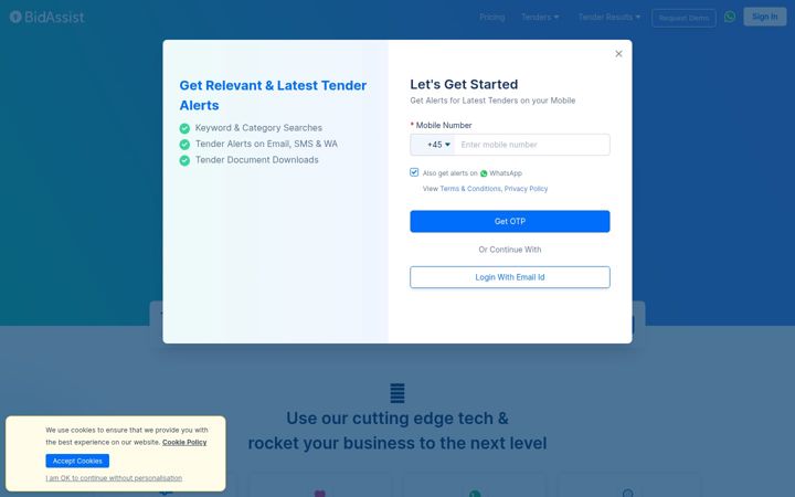 Screenshot of bidassist.com