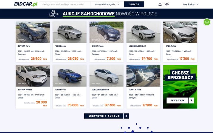 Screenshot of bidcar.pl