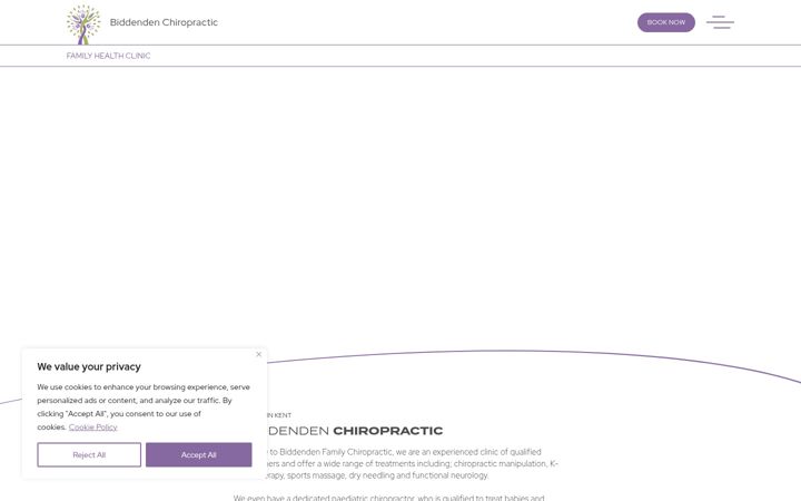 Screenshot of biddendenchiropractic.co.uk