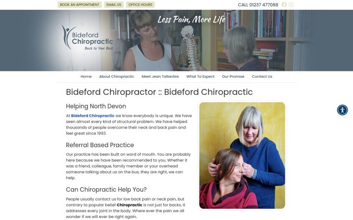 Screenshot of bidefordchiropractic.co.uk