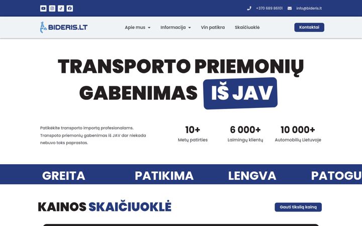 Ekraanipilt saidist bideris.lt