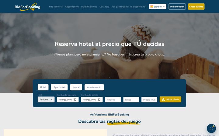 Screenshot of bidforbooking.com