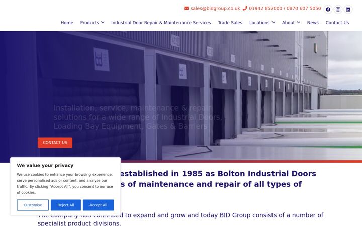 Screenshot of bidgroup.co.uk