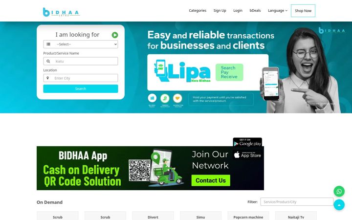 Screenshot di bidhaa.net
