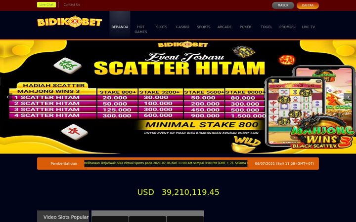 Screenshot of bidikbet.org