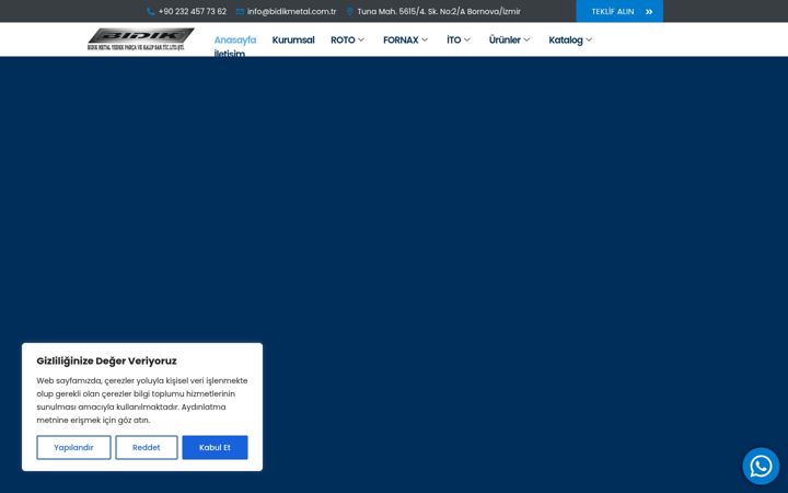 Screenshot di bidikmetal.com.tr