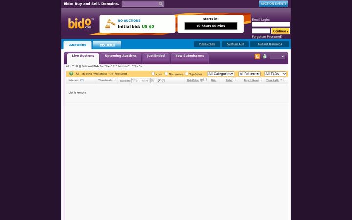 Screenshot of bido.com