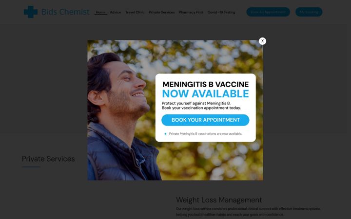 Screenshot of bidschemist.co.uk