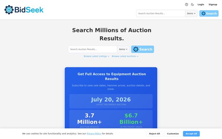 Screenshot of bidseek.com