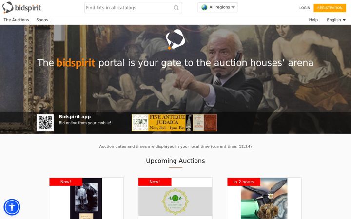 Screenshot van bidspirit.com