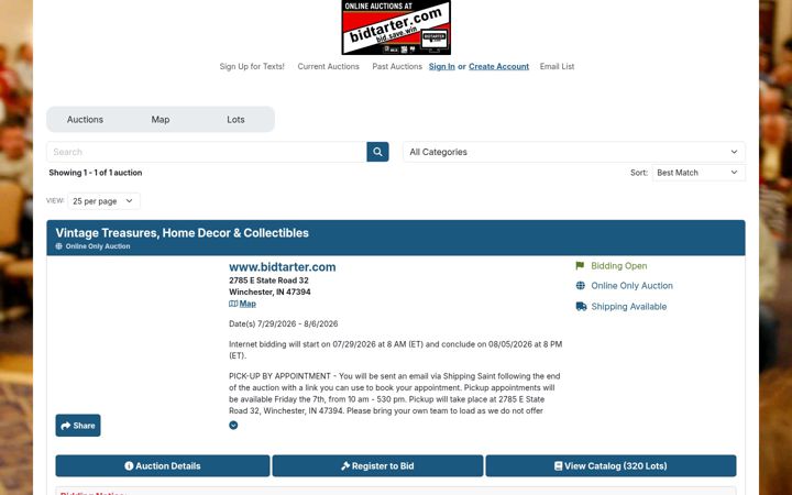 Screenshot of bidtarter.com