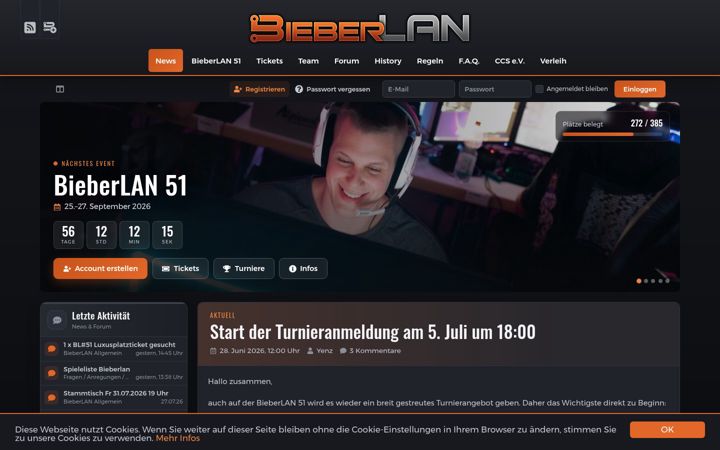 Skärmbild av bieberlan.de