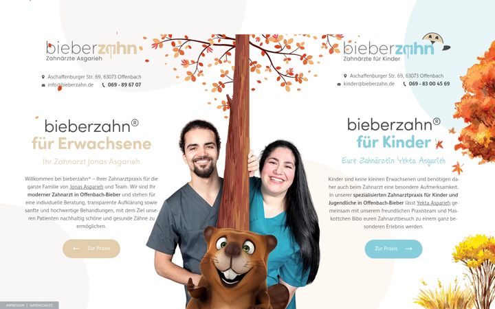 Screenshot του bieberzahn.de