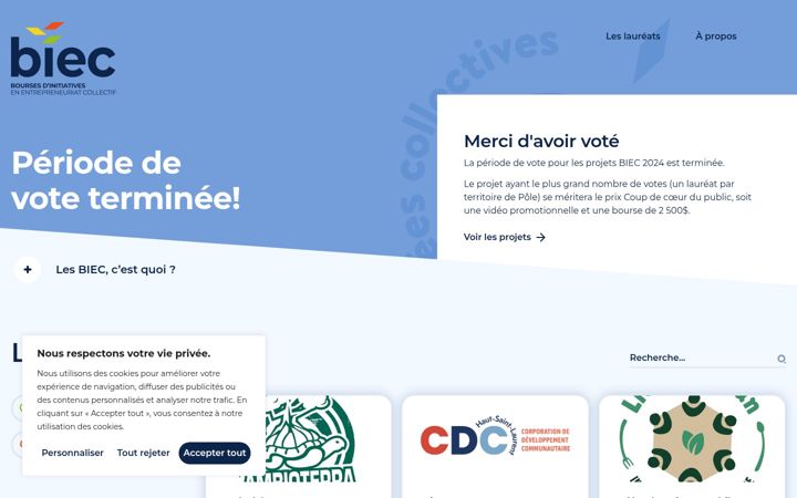 Screenshot of biec.quebec