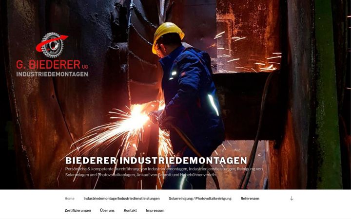 Skärmbild av biederer-industriedemontagen.de