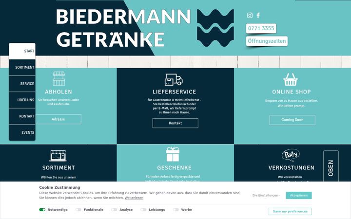 Skärmbild av biedermann-getraenke.de
