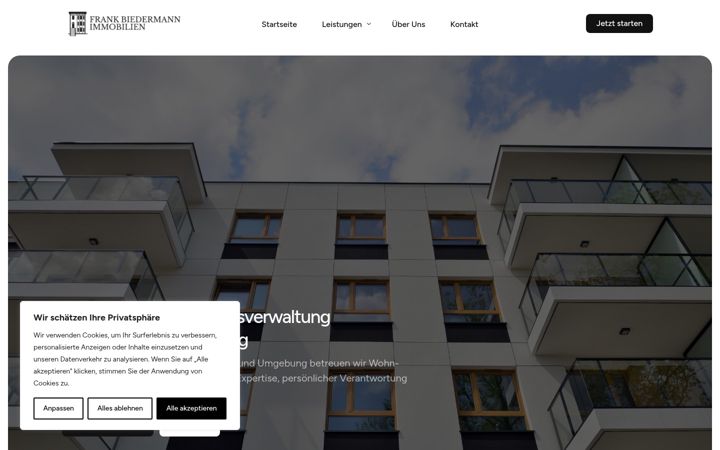 Screenshot of biedermann-immobilien.net
