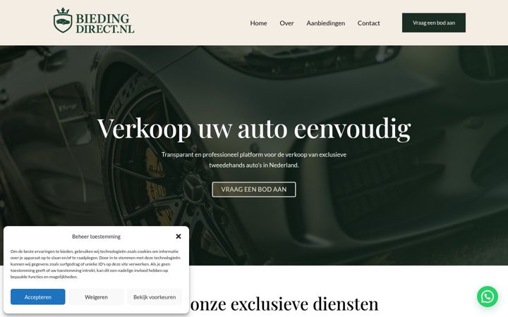 Screenshot of biedingdirect.nl