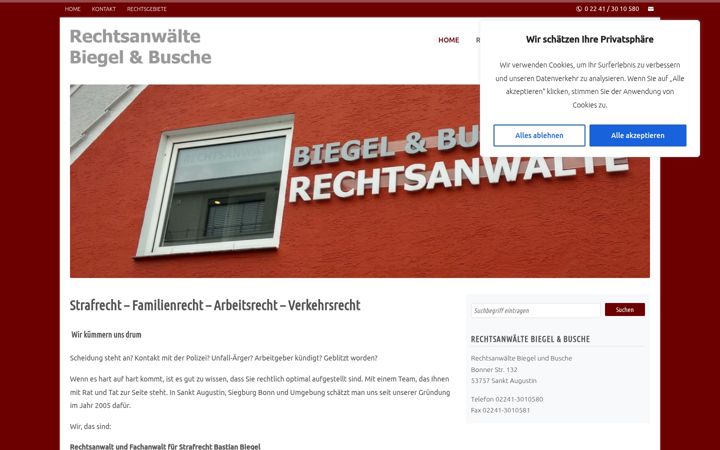 Skärmbild av biegel-busche.de