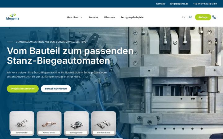 Screenshot di biegema.de