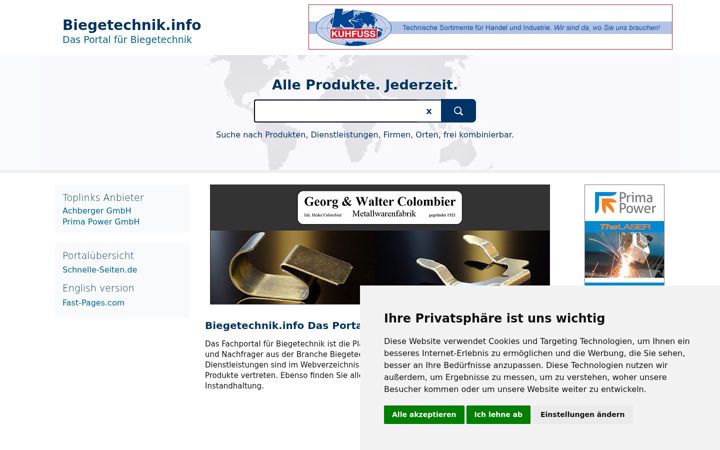Screenshot of biegetechnik.info