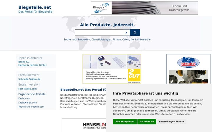 Screenshot of biegeteile.net