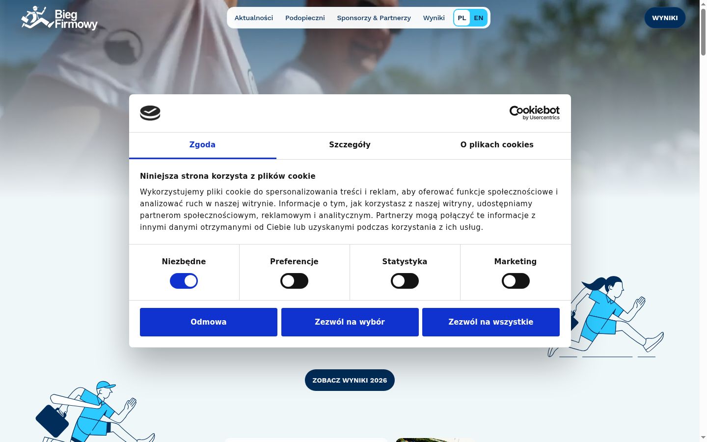 Snimka zaslona bannera za privolu prikazanog prije bilo kakve interakcije