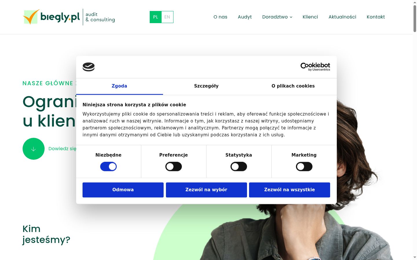 Snimka zaslona bannera za privolu prikazanog prije bilo kakve interakcije