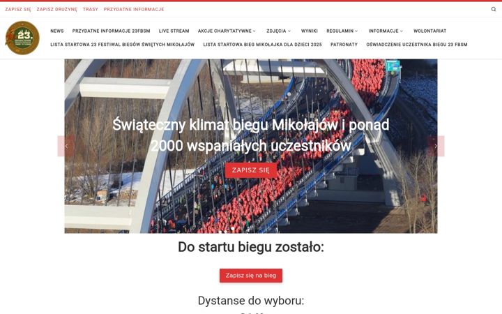 Snimka zaslona za biegmikolajow.pl