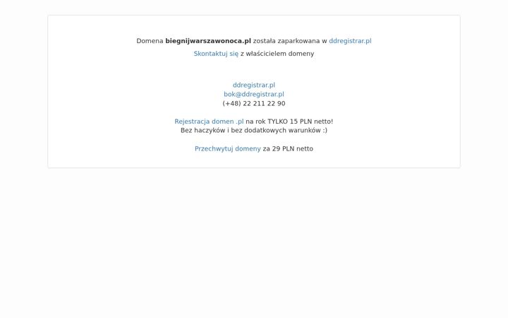 Snimka zaslona za biegnijwarszawonoca.pl